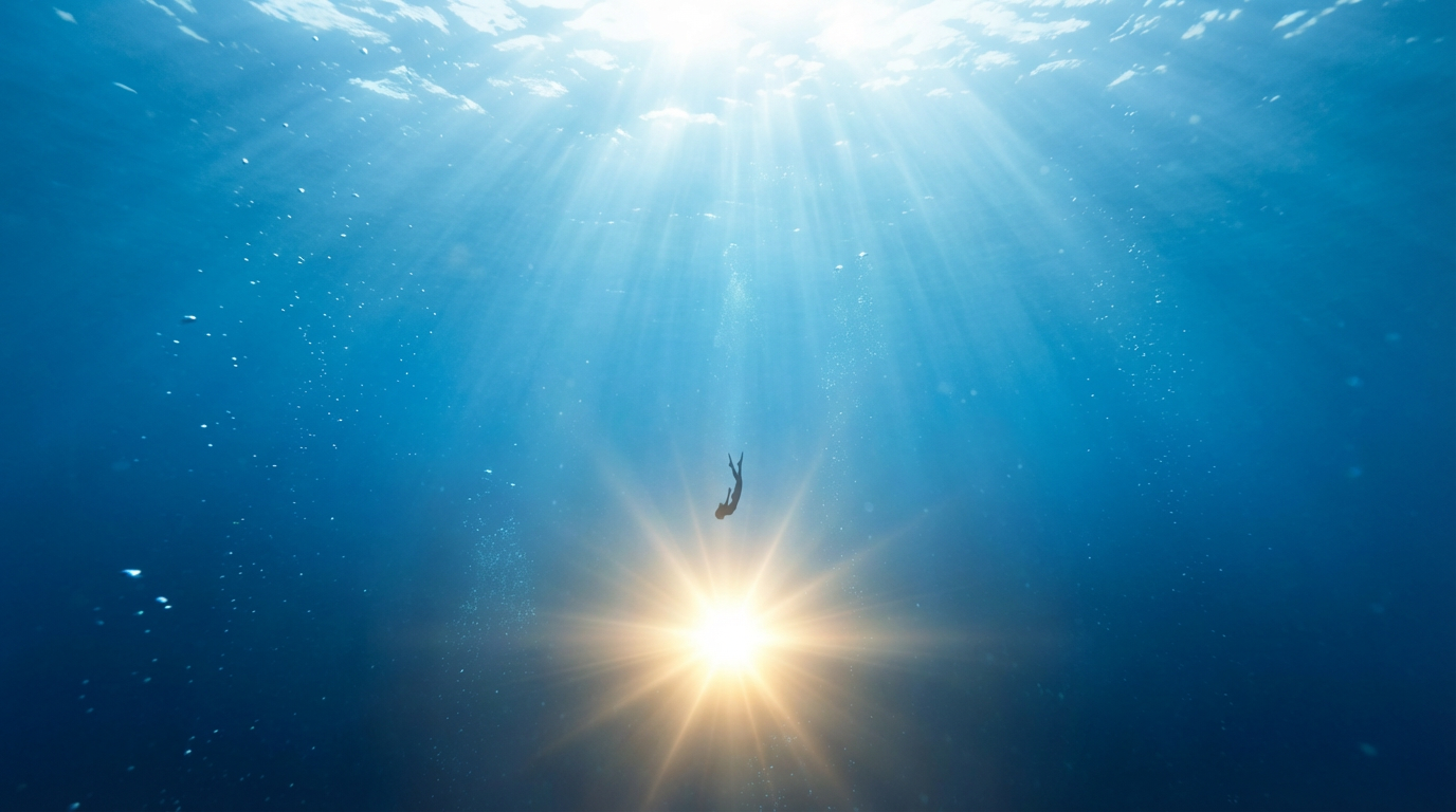 Mystical underwater scene